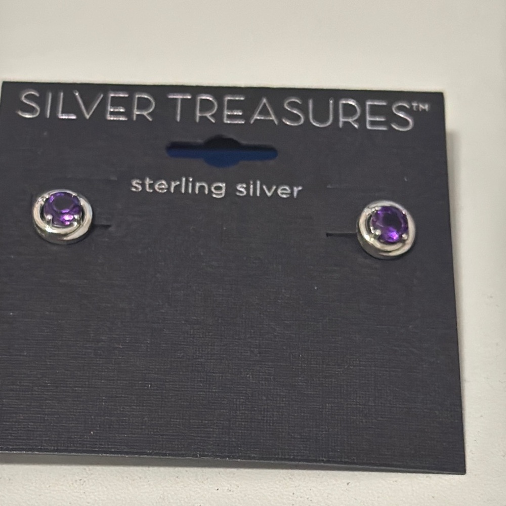 Purple Sterling Silver Earrings